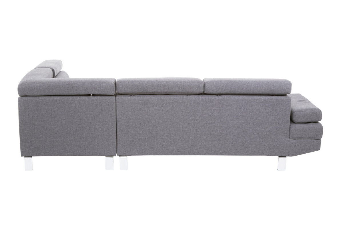 Hanover Grey Linen Corner Sofa with Adjustable Headrests