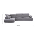 Hanover Grey Linen Corner Sofa with Adjustable Headrests