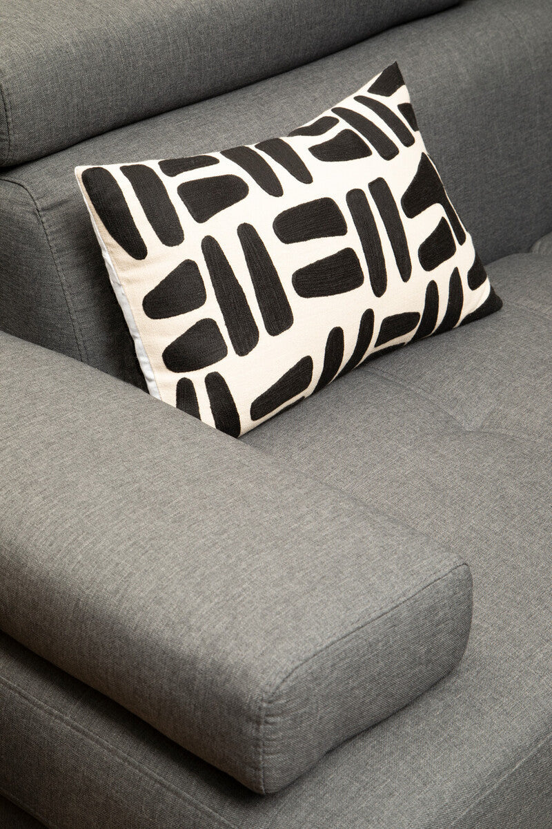Hanover Grey Linen Corner Sofa with Adjustable Headrests