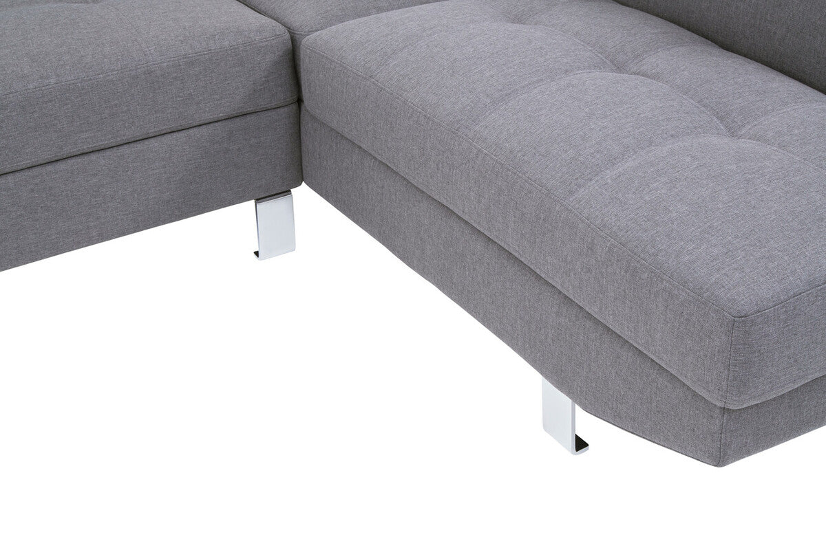 Hanover Grey Linen Corner Sofa with Adjustable Headrests