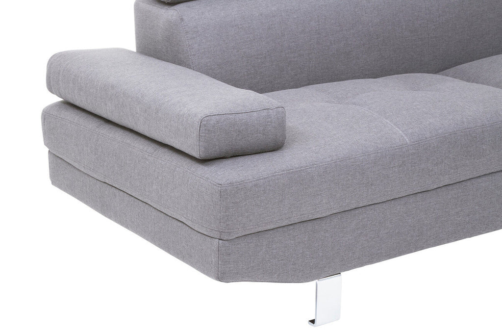Hanover Grey Linen Corner Sofa with Adjustable Headrests