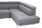 Hanover Grey Linen Corner Sofa with Adjustable Headrests