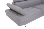 Hanover Grey Linen Corner Sofa with Adjustable Headrests