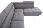 Hanover Grey Linen Corner Sofa with Adjustable Headrests