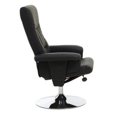 Denton Black Leather Effect Recliner Chair