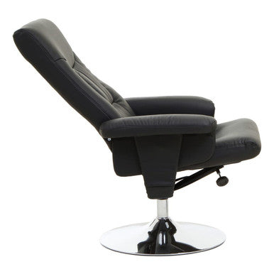 Denton Black Leather Effect Recliner Chair
