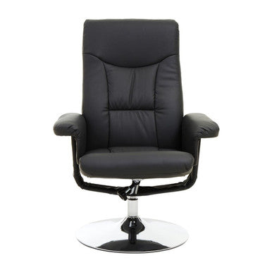 Denton Black Leather Effect Recliner Chair