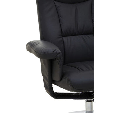 Denton Black Leather Effect Recliner Chair