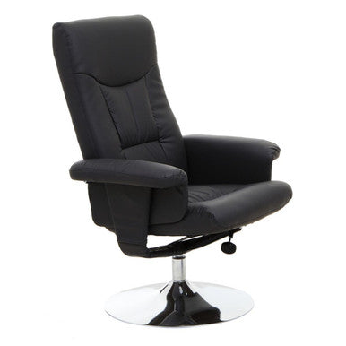 Denton Black Leather Effect Recliner Chair
