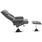Denton Grey Leather Effect Recliner Chair with Footstool