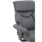 Denton Grey Leather Effect Recliner Chair with Footstool