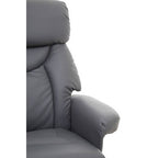 Denton Grey Leather Effect Recliner Chair with Footstool