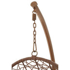 Goa Brown Rattan Hanging Chair with Grey Cushions