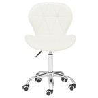 Franki White Velvet Quilted Home Office Chair