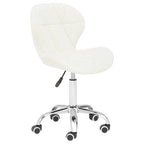 Franki White Velvet Quilted Home Office Chair