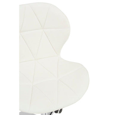 Franki White Velvet Quilted Home Office Chair