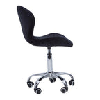 Franki Black Velvet Quilted Home Office Chair