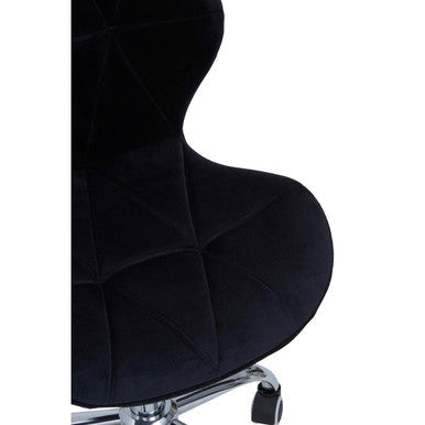 Franki Black Velvet Quilted Home Office Chair
