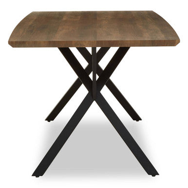 Arron Brown Wood Veneer Finish Rectangular Dining Table