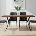 Arron Brown Wood Veneer Finish Rectangular Dining Table