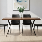 Arron Brown Wood Veneer Finish Rectangular Dining Table