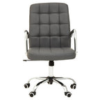 Brent Dark Grey Leather Effect High Back Home Office Chair
