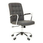Brent Dark Grey Leather Effect High Back Home Office Chair