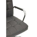 Brent Dark Grey Leather Effect High Back Home Office Chair