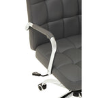 Brent Dark Grey Leather Effect High Back Home Office Chair