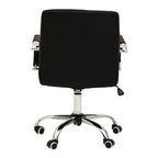 Brent Black Leather Effect Home Office Chair with Chrome Finish Arms and Base