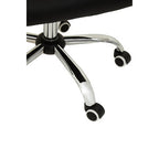 Brent Black Leather Effect Home Office Chair with Chrome Finish Arms and Base