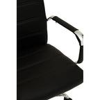 Brent Black Leather Effect Home Office Chair with Chrome Finish Arms and Base