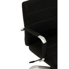 Brent Black Leather Effect Home Office Chair with Chrome Finish Arms and Base