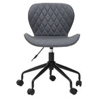Brent Dark Grey Leather Effect Home Office Chair with Black Finish Base