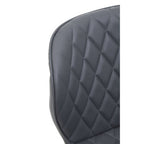 Brent Dark Grey Leather Effect Home Office Chair with Black Finish Base