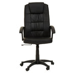 Brent Black Leather Effect High Back Home Office Chair with Headrest