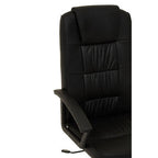 Brent Black Leather Effect High Back Home Office Chair with Headrest