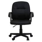 Brent Black Leather Effect Home Office Chair with Castor Base