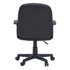 Brent Black Leather Effect Home Office Chair with Castor Base