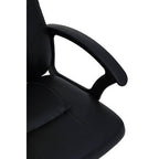 Brent Black Leather Effect Home Office Chair with Castor Base