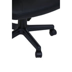 Brent Black Leather Effect Home Office Chair with Castor Base