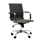 Brent Black Leather Effect Home Office Chair with Padded Arms