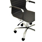 Brent Black Leather Effect Home Office Chair with Padded Arms
