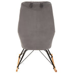 Stockholm Grey Velvet High Back Rocking Chair