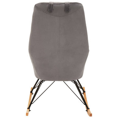 Stockholm Grey Velvet High Back Rocking Chair