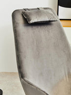 Stockholm Grey Velvet High Back Rocking Chair