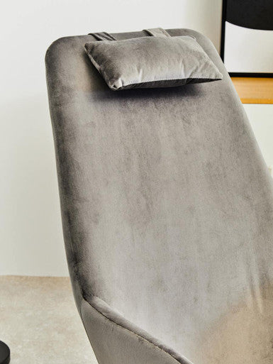 Stockholm Grey Velvet High Back Rocking Chair