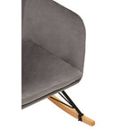 Stockholm Grey Velvet High Back Rocking Chair