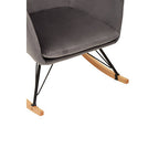 Stockholm Grey Velvet High Back Rocking Chair