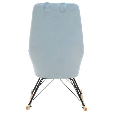Stockholm Blue Velvet High Back Rocking Chair